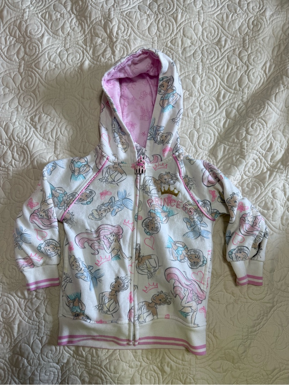 Disney Princess hoodie jacket in 4T castle zipper and shimmer castle